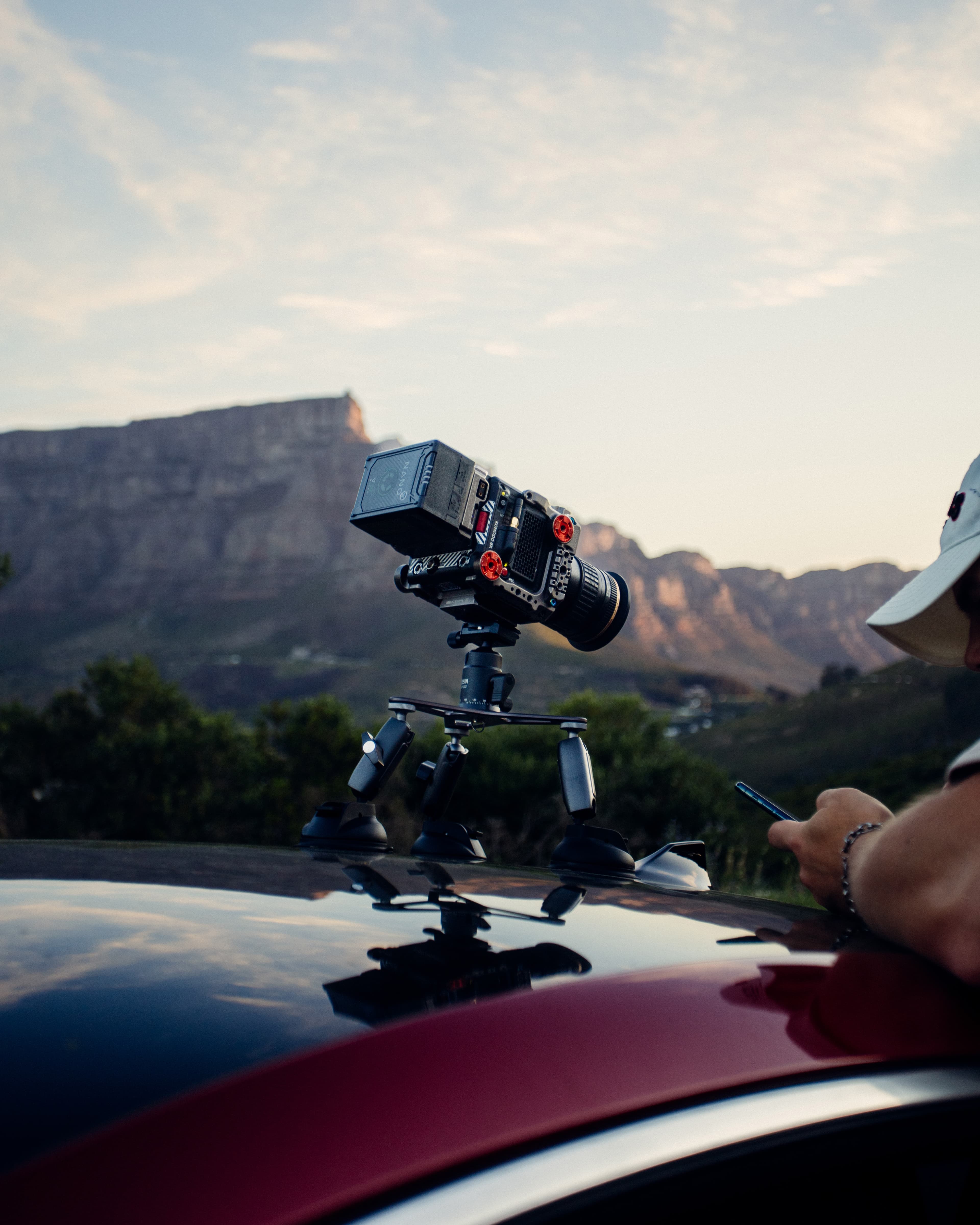 On set — behind the scenes